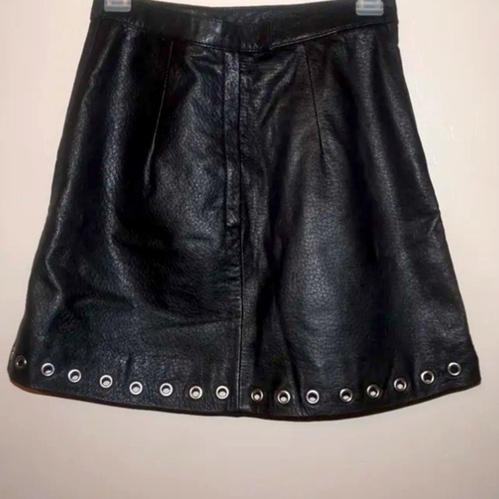 H&M Black Mini Genuine Leather Skirt. Condition is NWOT premium quality limited